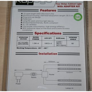 Kapego LED Strip Light Series Set 4 x 15 SMD LED rot NEU in OVP